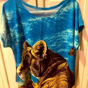 Lion print dress shirt